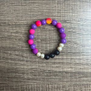 Cute Purple Pink Orange Beaded 8mm Beaded Bracelet For Teens And Kids